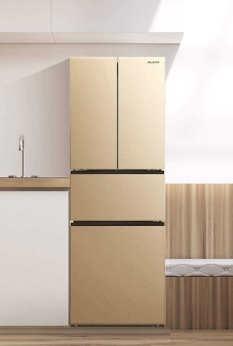 美菱冰箱bcd306wp四开门节能电冰箱法式多门家用风冷无霜变频静音